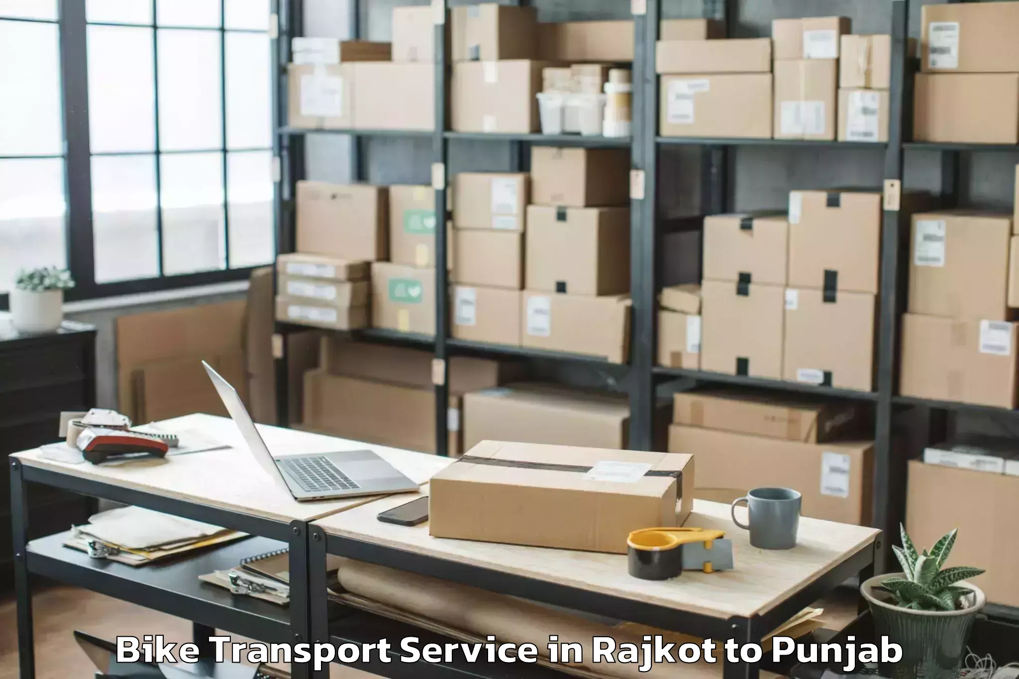 Professional Rajkot to Vr Mall Punjab Bike Transport